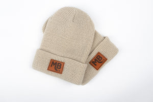 Open image in slideshow, Leather Patch Beanie
